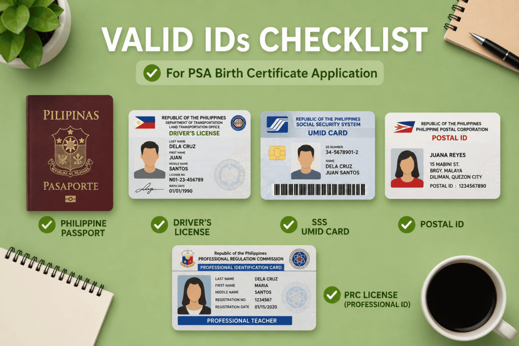 PSA Birth Certificate Online Philippines Valid IDs
