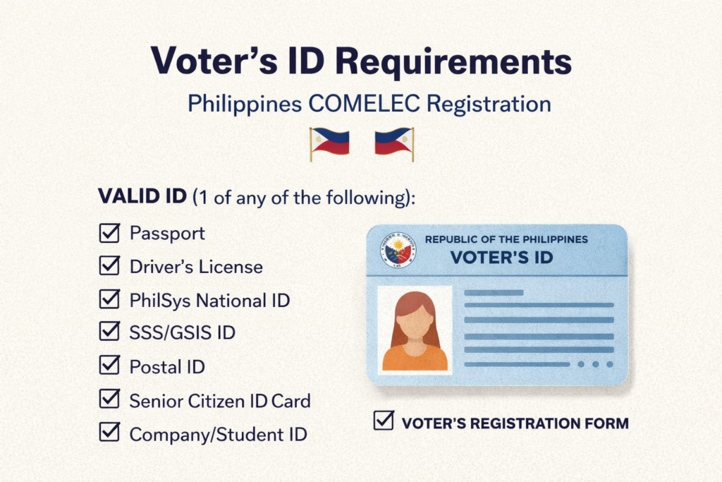 Voters ID Requirements Philippines COMELEC registration